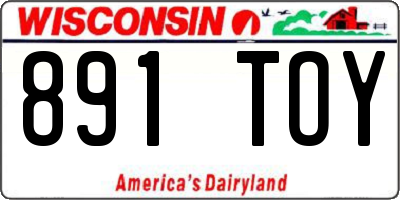 WI license plate 891TOY