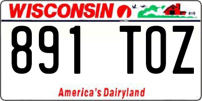 WI license plate 891TOZ