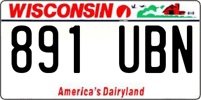 WI license plate 891UBN