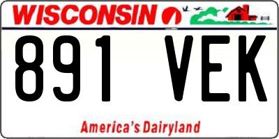 WI license plate 891VEK