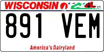 WI license plate 891VEM