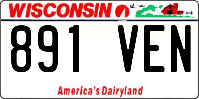 WI license plate 891VEN
