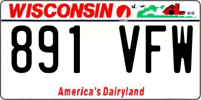 WI license plate 891VFW