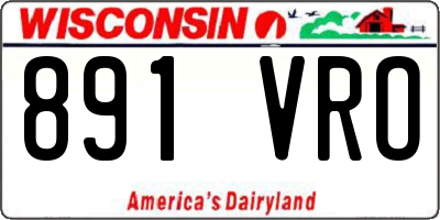 WI license plate 891VRO