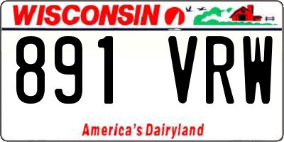 WI license plate 891VRW