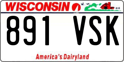 WI license plate 891VSK