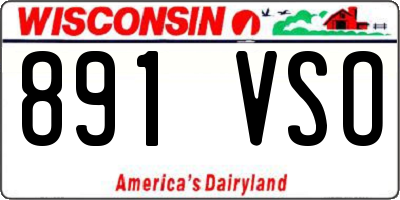 WI license plate 891VSO