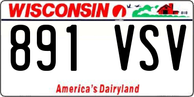WI license plate 891VSV