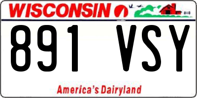 WI license plate 891VSY