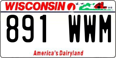 WI license plate 891WWM