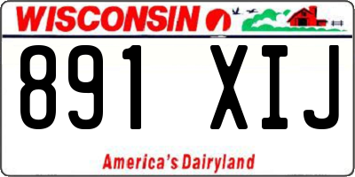 WI license plate 891XIJ