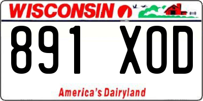 WI license plate 891XOD