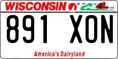 WI license plate 891XON