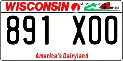 WI license plate 891XOO