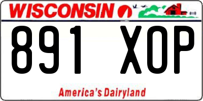 WI license plate 891XOP