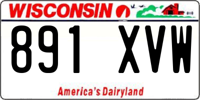 WI license plate 891XVW