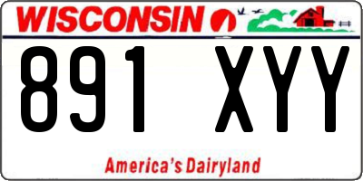 WI license plate 891XYY