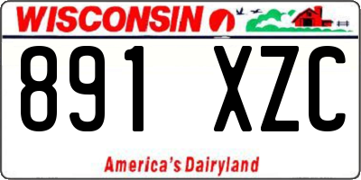 WI license plate 891XZC