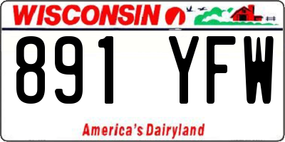 WI license plate 891YFW