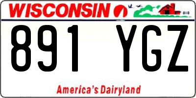 WI license plate 891YGZ