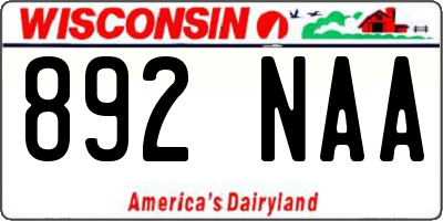WI license plate 892NAA