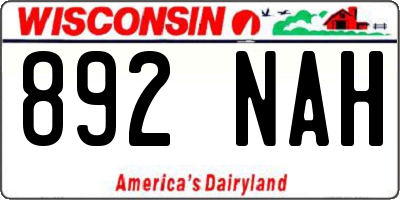 WI license plate 892NAH