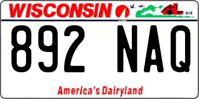 WI license plate 892NAQ