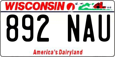 WI license plate 892NAU