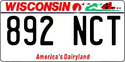 WI license plate 892NCT