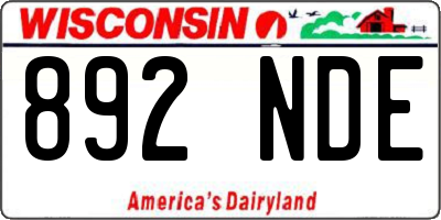 WI license plate 892NDE