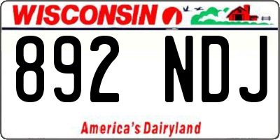 WI license plate 892NDJ