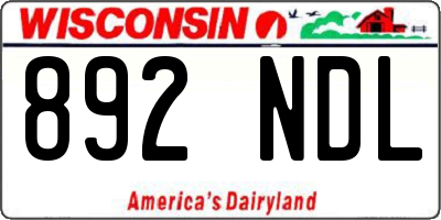 WI license plate 892NDL