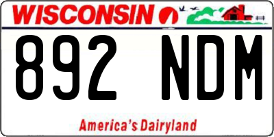 WI license plate 892NDM