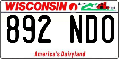 WI license plate 892NDO