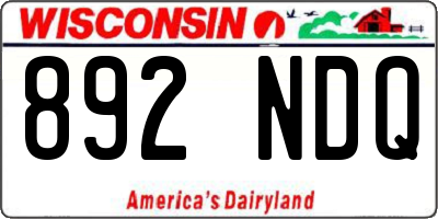 WI license plate 892NDQ