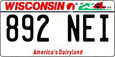WI license plate 892NEI