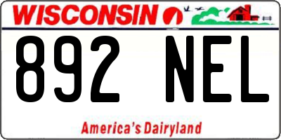 WI license plate 892NEL