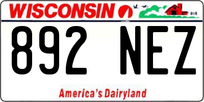 WI license plate 892NEZ