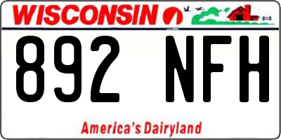 WI license plate 892NFH