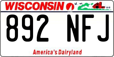 WI license plate 892NFJ