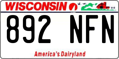 WI license plate 892NFN