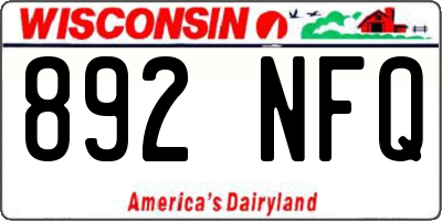 WI license plate 892NFQ
