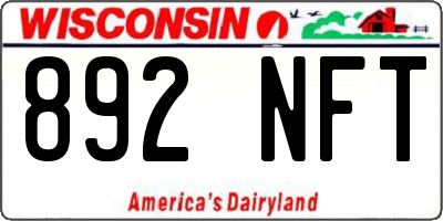 WI license plate 892NFT