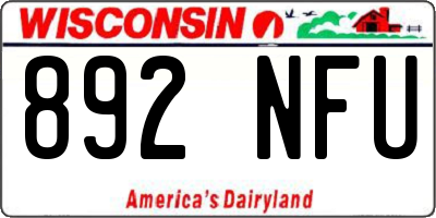 WI license plate 892NFU