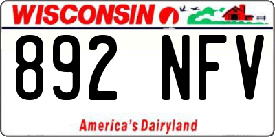 WI license plate 892NFV