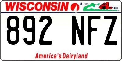 WI license plate 892NFZ