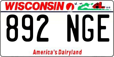 WI license plate 892NGE