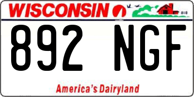 WI license plate 892NGF