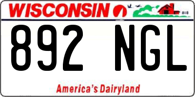 WI license plate 892NGL
