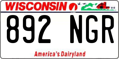 WI license plate 892NGR